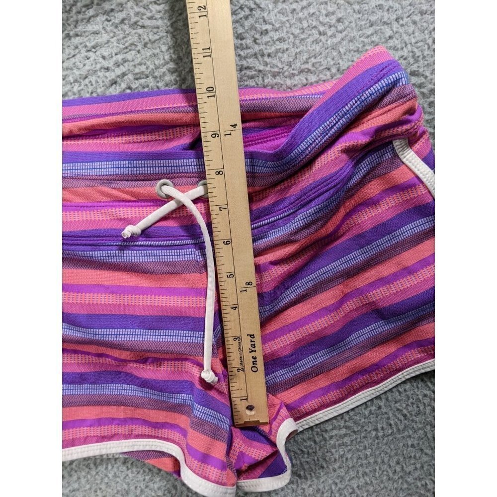 Athleta Shorts Womens Small Pink Purple Striped Athletic Running Liner Nylon - Picture 8 of 14